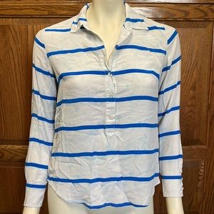 J.Crew popover half button up blouse size 4